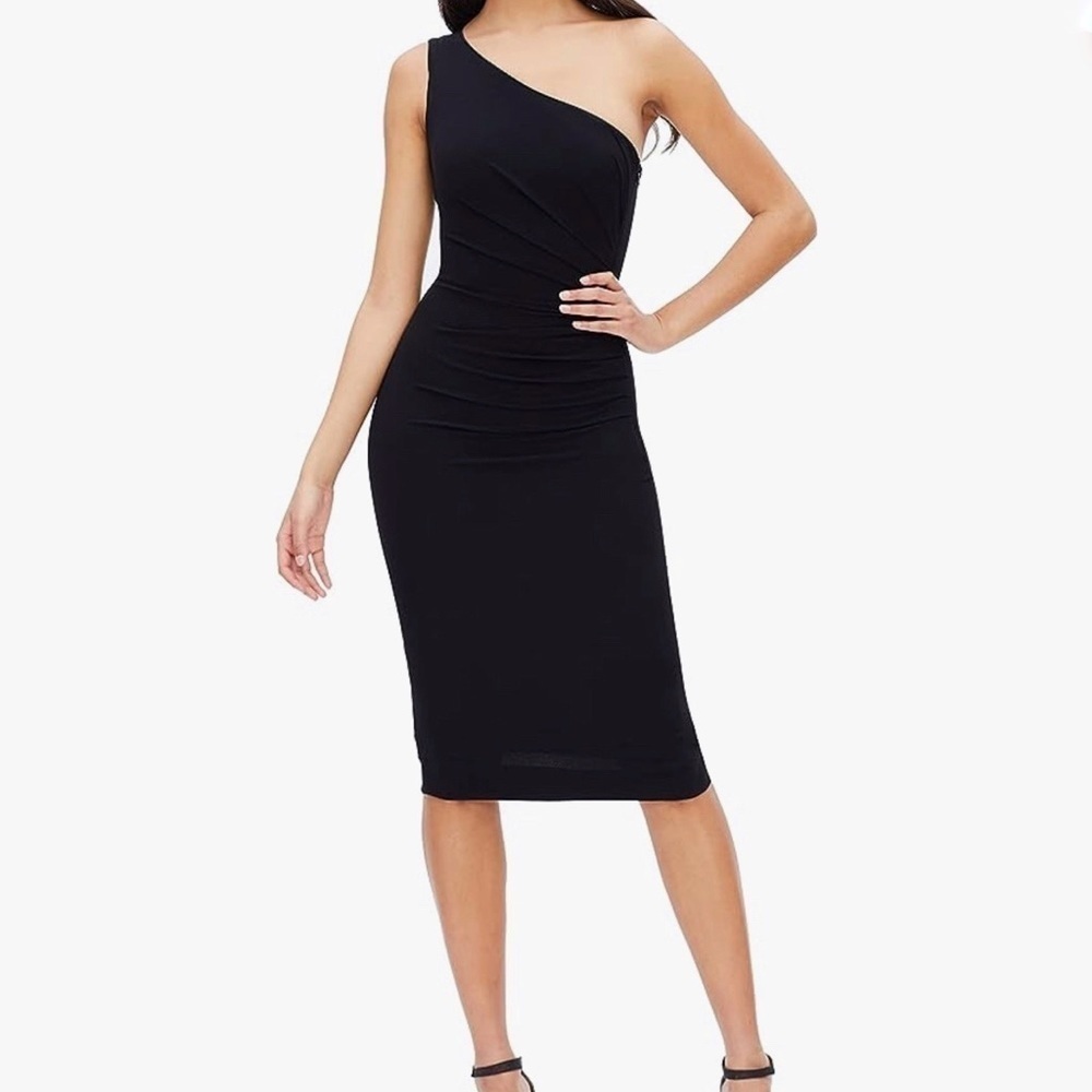 Dress the Population Martine Black Sleeveless Asymmetrical Dress Size S
